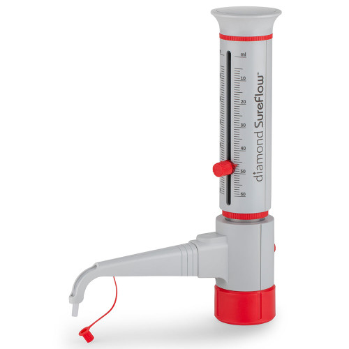 Globe Scientific Bottle Top Dispenser, Volume Range 5mL - 60mL, 1.0mL Increments